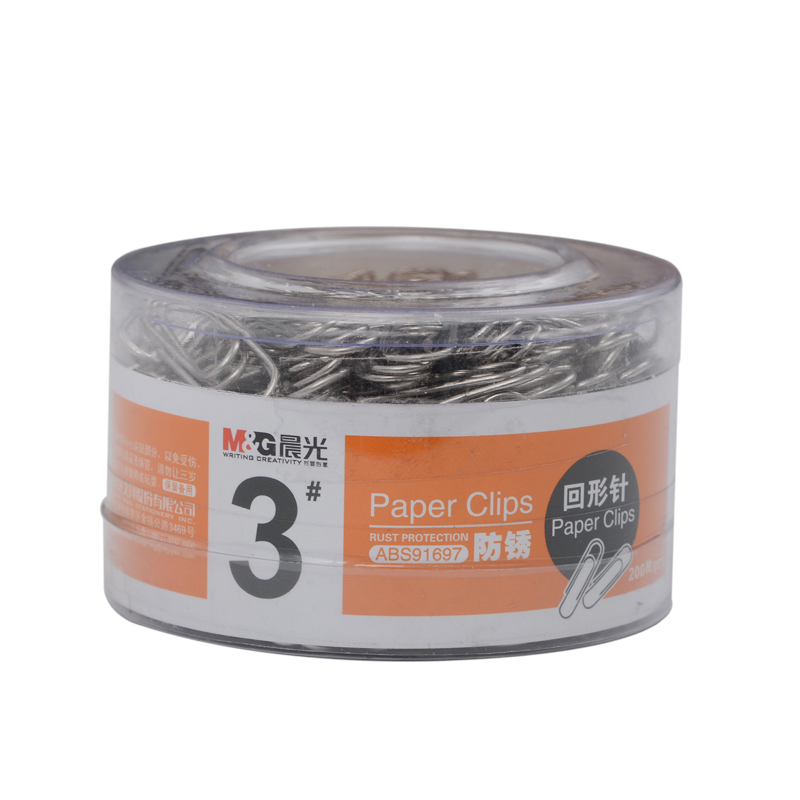 晨光办公用3号金属回形针PVC筒装ABS91697 nh