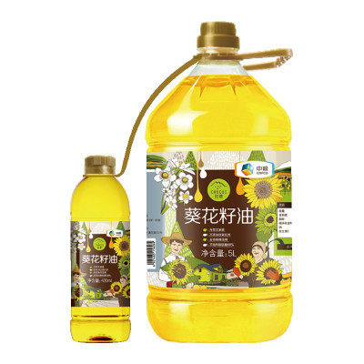 中粮初萃(CHUCUI) 葵花籽油5L+400ml, 压榨一级葵花籽油 桶装 粮油食用油