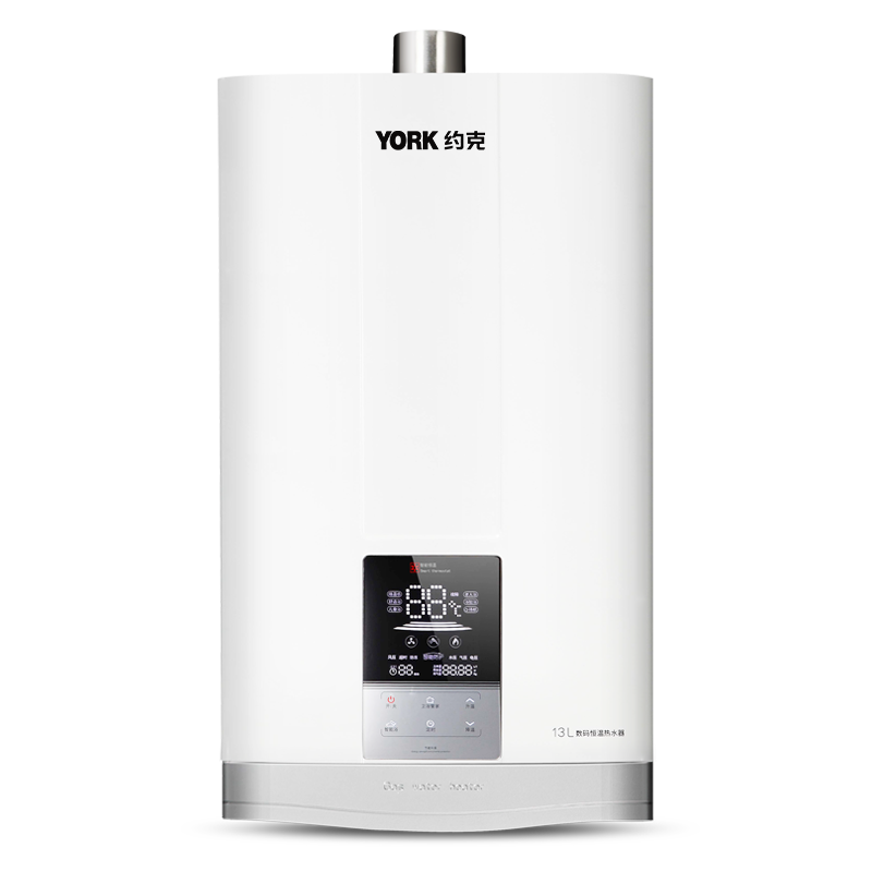 约克(YORK)16升天燃气热水器JSQ25-13 YK-F6支持高层低水压启动 防燃气中毒 天然气智能恒温强排