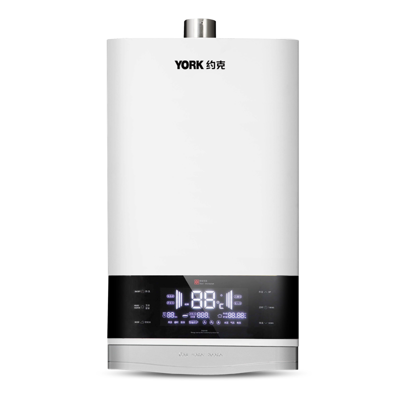 约克(YORK)13升天燃气热水器JSQ25-13 YK-F8支持高层低水压启动 防燃气中毒 天然气智能恒温强排