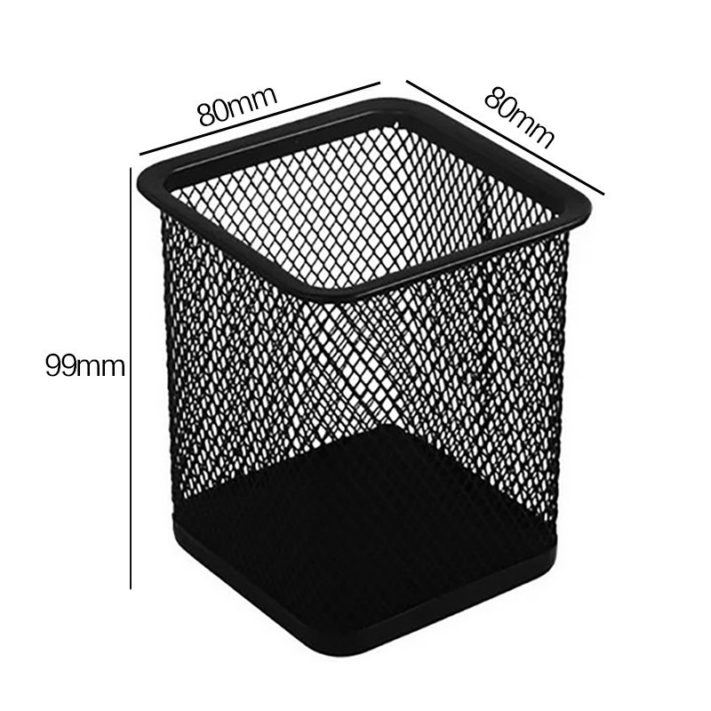 得力笔筒9174 金属方形网纹 70*70*100mm deli9174