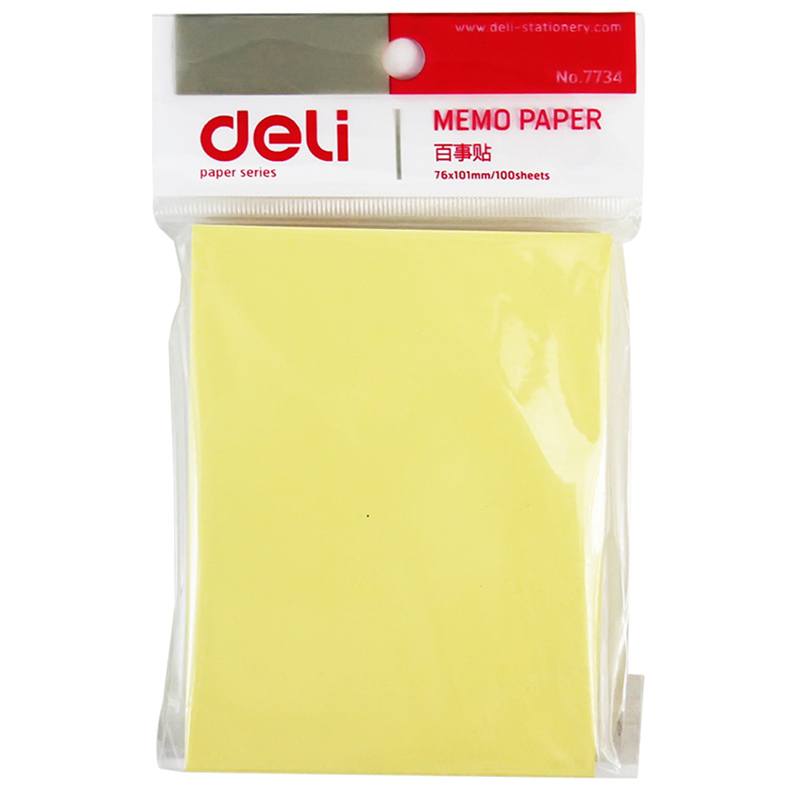 得力(deli)7734 百事贴 76*101mm 淡黄