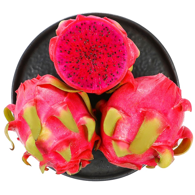 展卉 国产红心火龙果 简装4个装 单果约300-500g 冷藏国产热带水果类新鲜水果