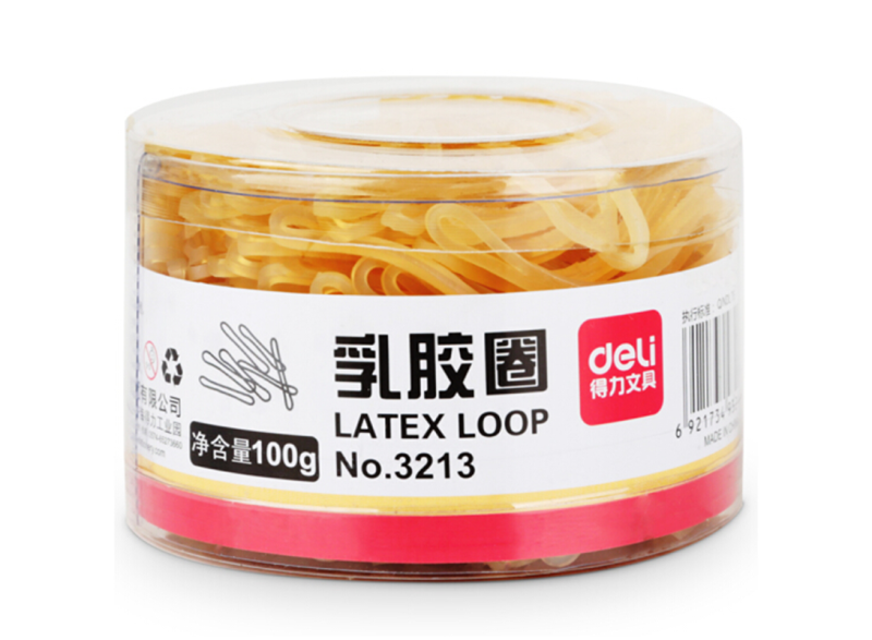 得力(deli)3213 乳胶圈/橡皮筋/橡胶圈/牛皮筋 (100g/筒)(单筒价格)deli3213