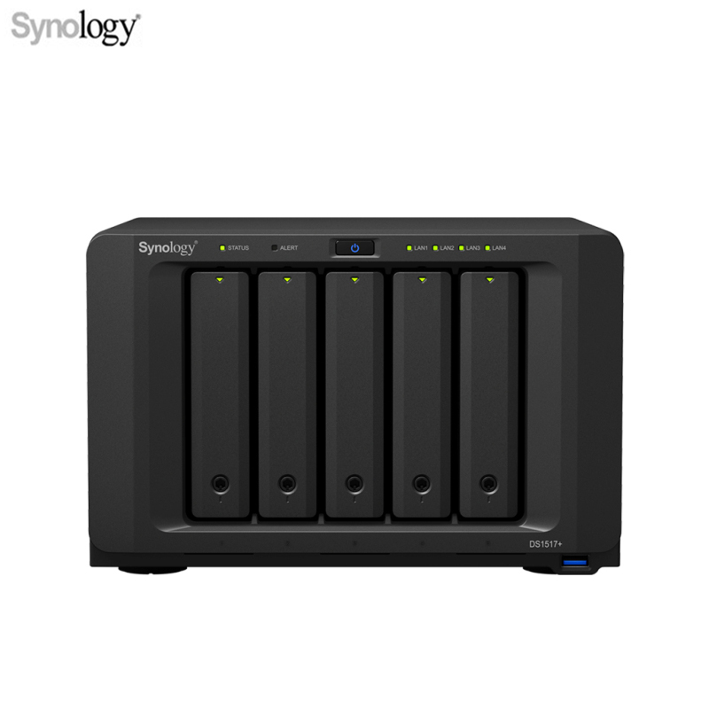 群晖(Synology)NAS DS1517+服务器(DS1517+ 16GB 四核心 5盘位 希捷_4T*4)