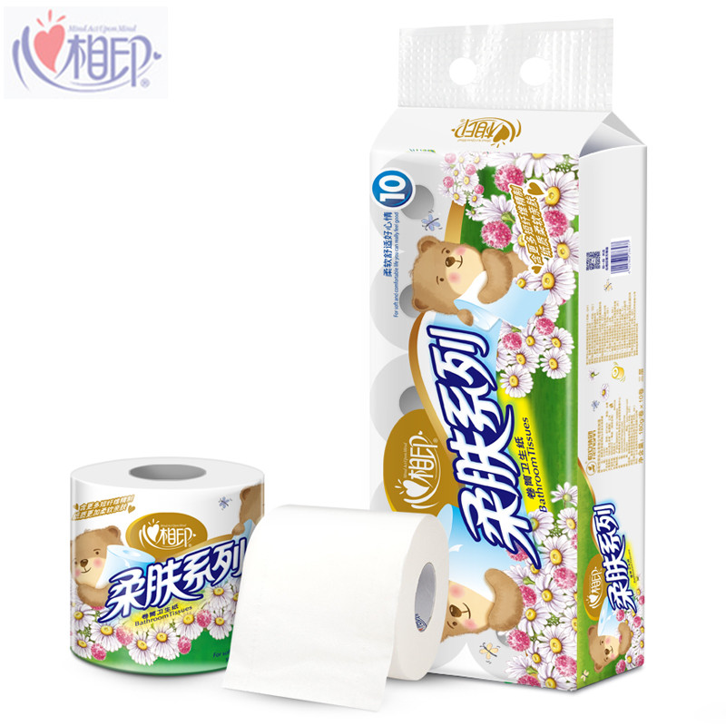 心相印(Mind Act Upon Mind)BT1610卫生纸 柔肤系列 3层180g卷纸*10卷