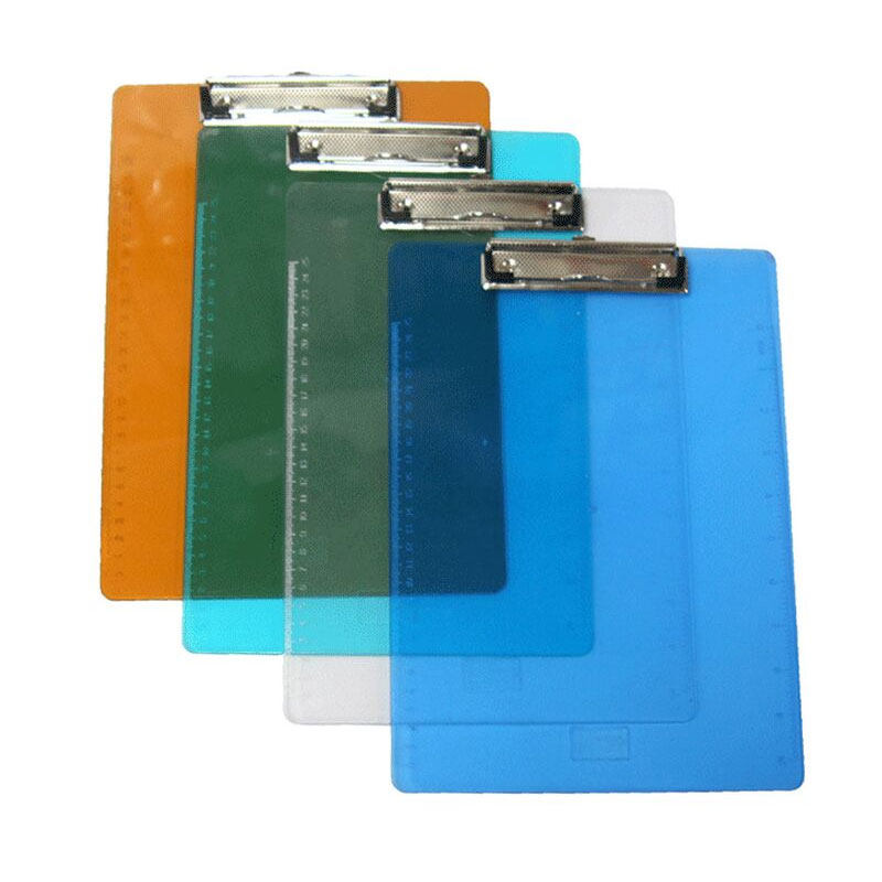 HUA JIE华杰 20个装 H1109A A5透明蝴蝶夹写字板(硬质有刻度)文具票据夹文件夹 文具用品夹垫板