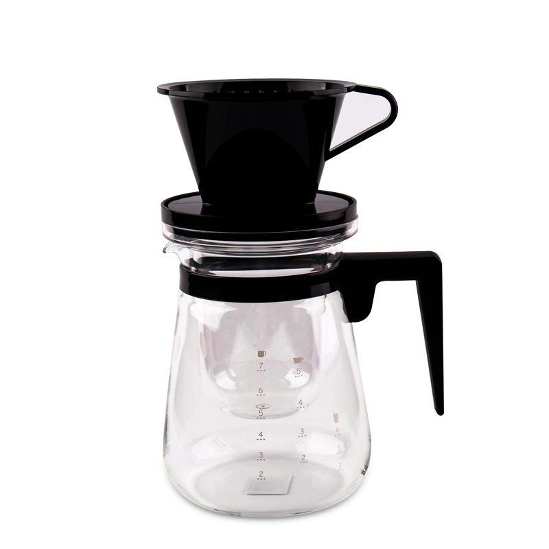 [百年品牌,精致生活,高端耐热玻璃咖啡壶]KT8966CSBK怡万家冷热两用滴漏式咖啡壶