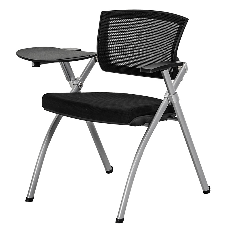 质凡网布培训椅带写字板可折叠办公椅电脑椅会议椅