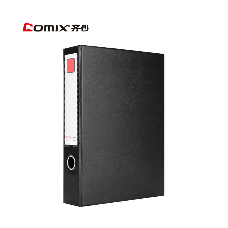 齐心(COMIX)A1297 办公必备磁扣式PVC档案盒 A4 55MM 黑色 单个装 齐心1297
