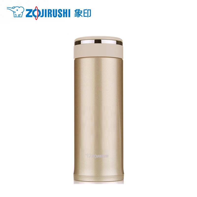 象印(ZO JIRUSHI)保温杯SM-JZ36 360ml进口不锈钢真空保温保冷杯直身防漏办公水杯子 金色