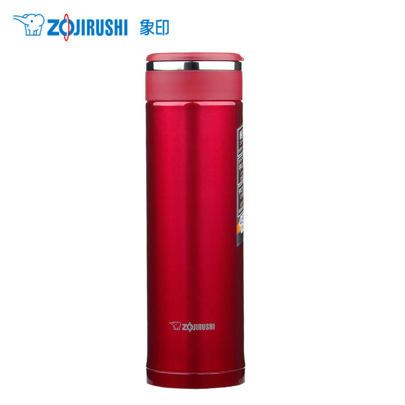 象印(ZO JIRUSHI)保温杯SM-JZ48 480ml 进口304不锈钢真空保温保冷杯直身防漏办公水杯 红色
