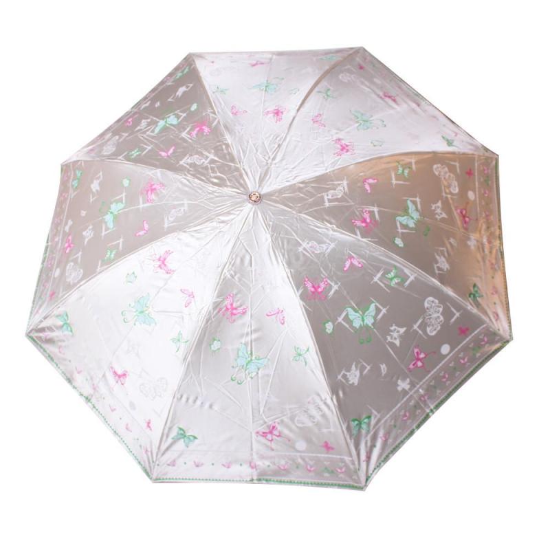 天堂伞 防紫外线 三折 雨伞 米色 33001E (单位:把)