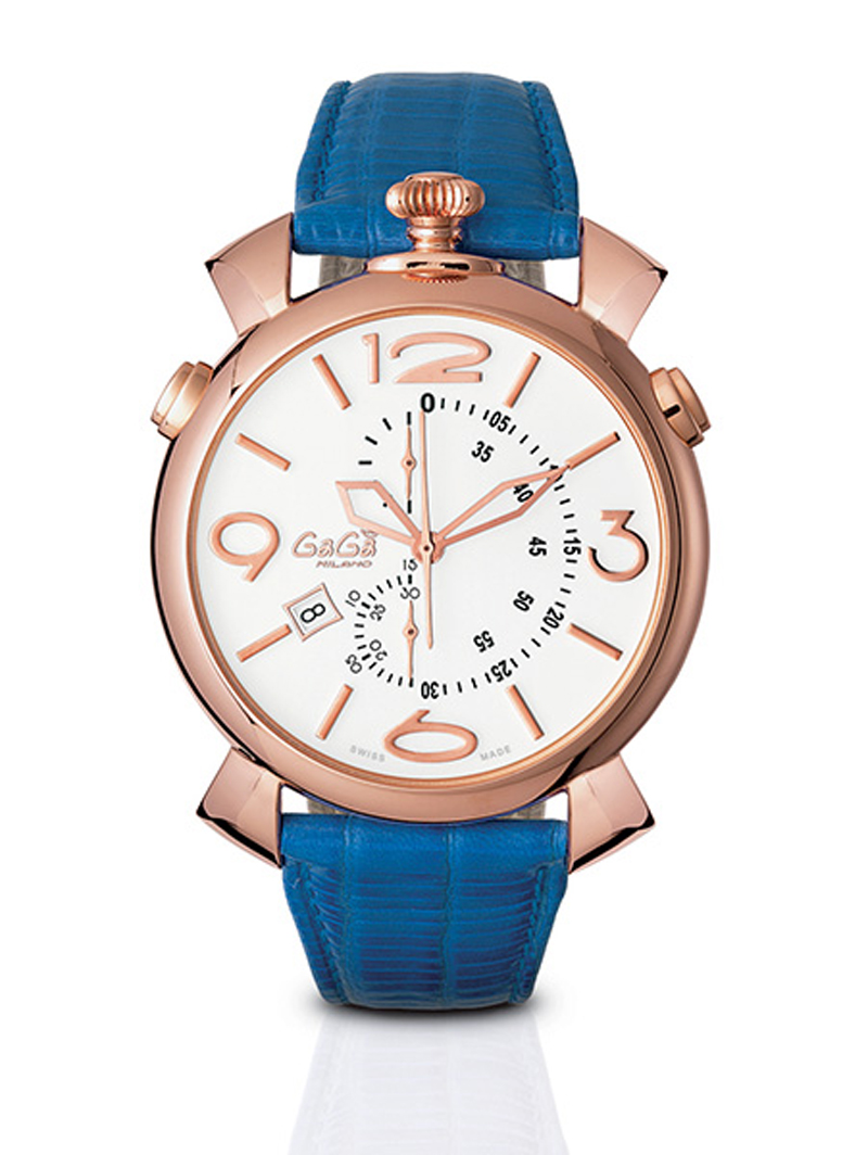 GaGa MILANO 超薄计时46MM 玫瑰金系列时尚休闲百搭款石英手表 5098