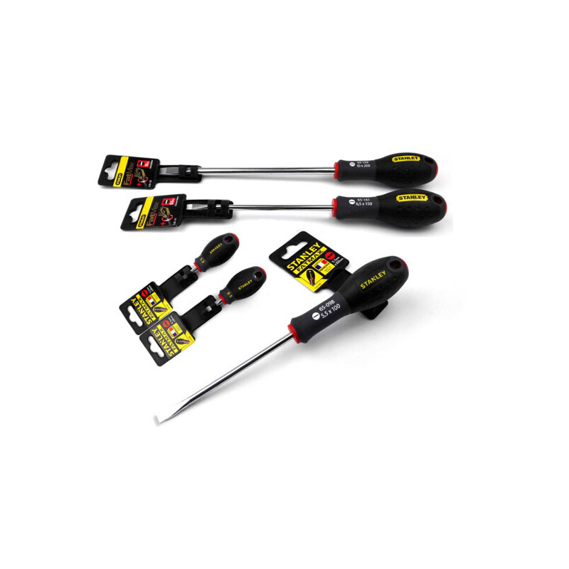 史丹利(Stanley)三色柄一字螺丝批10x200mm 65-139-14