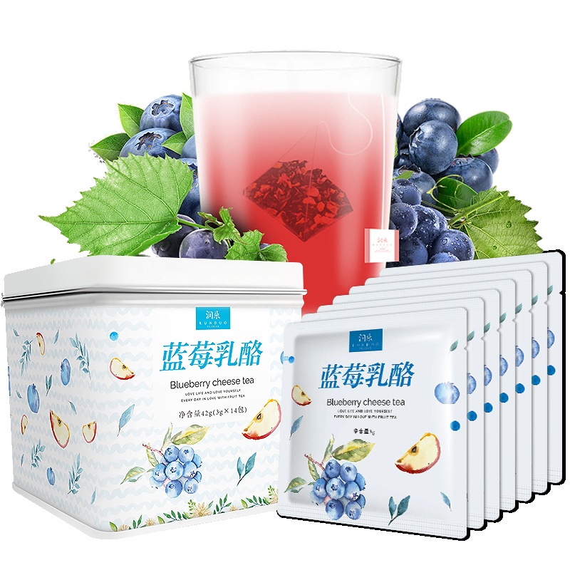 蓝莓乳酪花茶 润朵蓝莓乳酪花茶水果果粒茶三角袋泡茶包组合