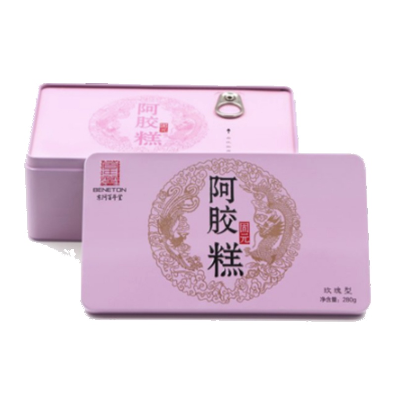 东阿百年堂 阿胶固元糕(玫瑰型)280g 铁盒装 方便即食阿胶糕