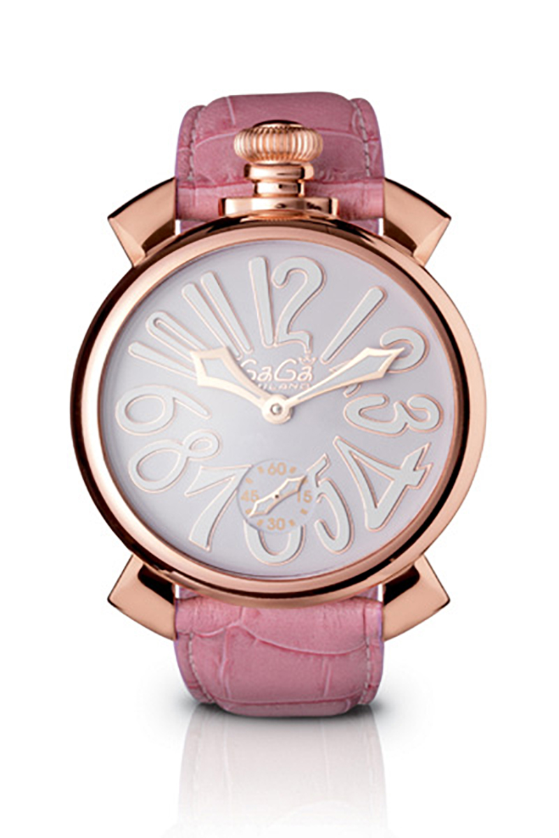 GaGa MILANO 手动48MM 玫瑰金系列时尚休闲手表机械表 5011