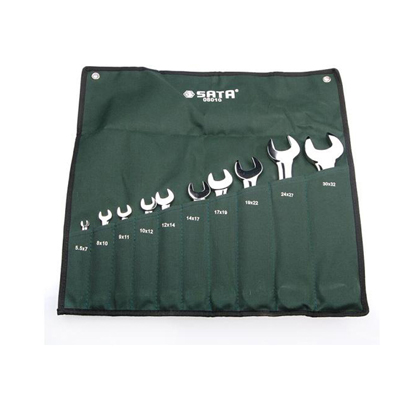 工具库 世达SATA 10件套全抛光双开口扳手 08010