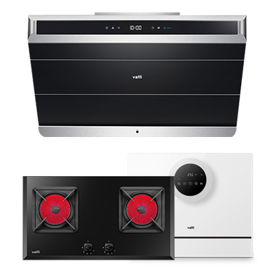 华帝(vatti)20立方瞬吸 蒸水洗 侧吸式触控式 油烟机套餐i11086+i10045B+30GW03V