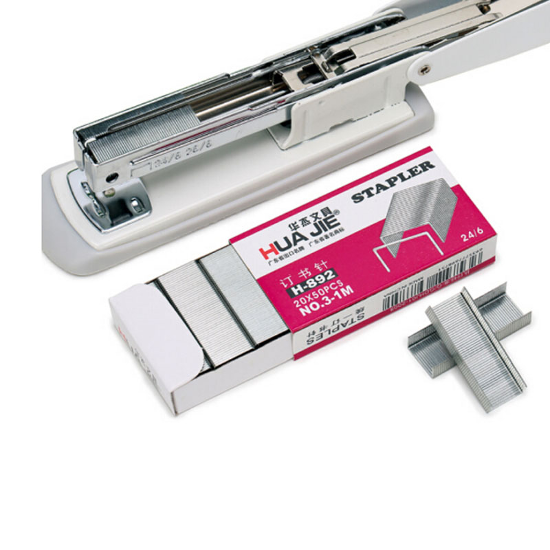 HUA JIE华杰 10盒装 H1014 3号镀镍三角回形针办公用品办公文具防滑纹不易生锈回形针