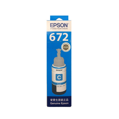 爱普生(EPSON)C13T672280青色墨水适用L310/L380/L360打印机T6722青色墨水