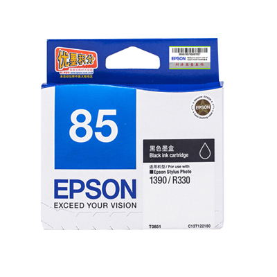 爱普生(Epson)C13T122180黑色墨盒适用 PHOTO 1390/R330 打印机T0851墨盒