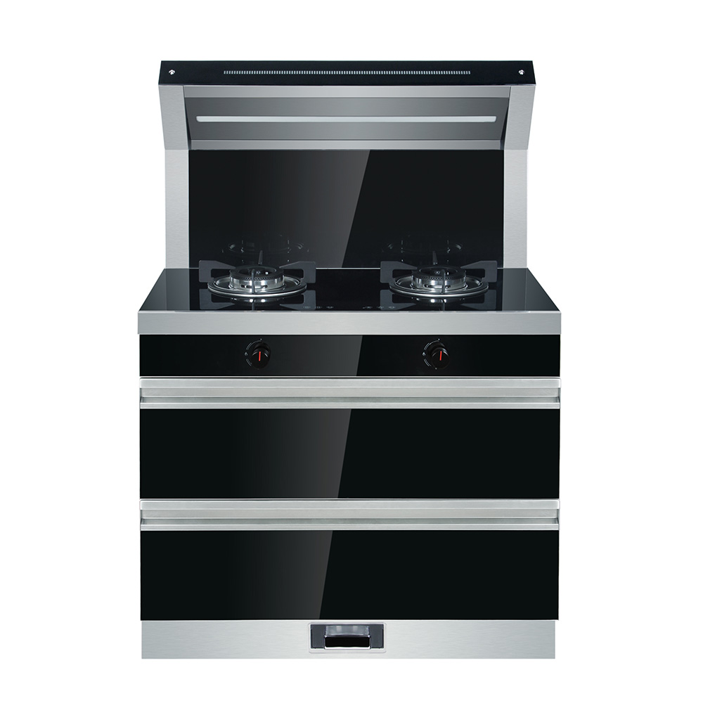 澳柯玛(AUCMA)油烟机灶具蒸箱联动集成灶JJZT-3L90B8 触控式一体环保灶 16-17立方支持天然气