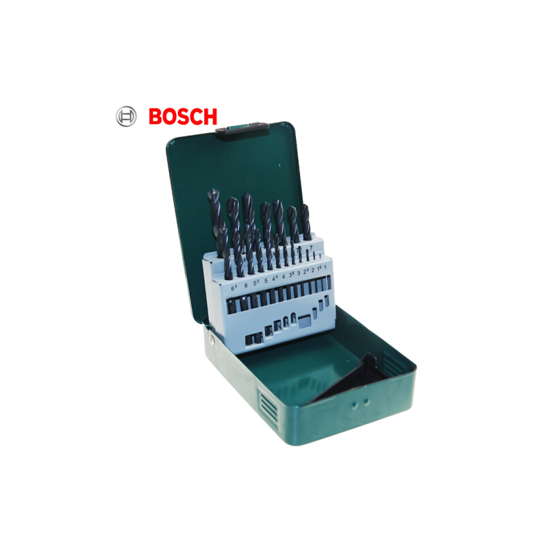 博世(Bosch) 绿色钻头套装 19支 HSS-R高速钢钻头
