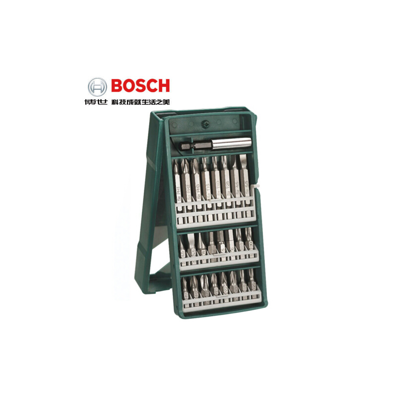 博世(Bosch) 绿色钻头套装 25支 “X”型盒装螺丝批头