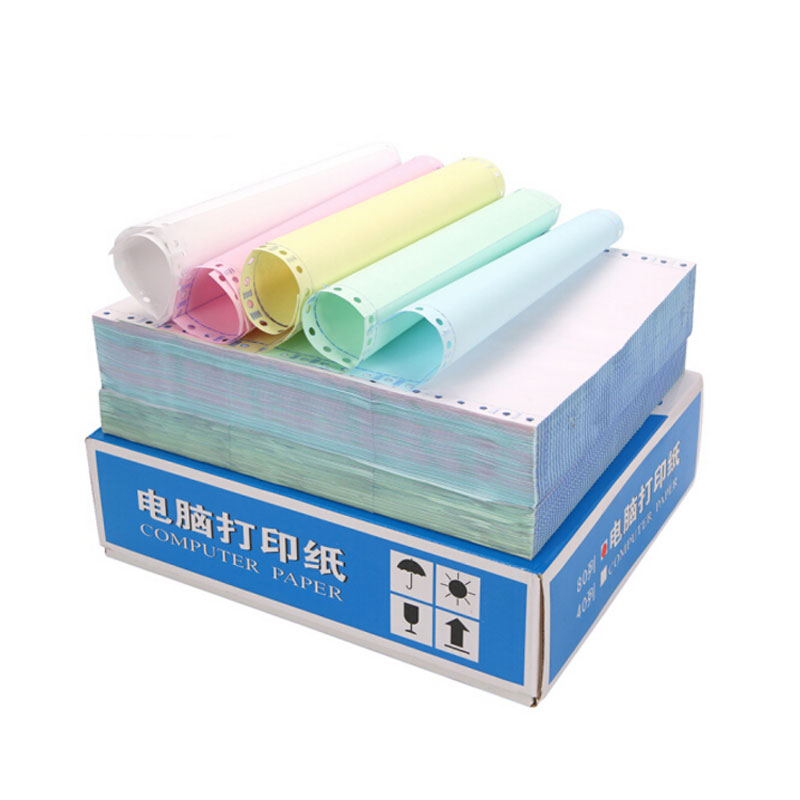 HUA JIE华杰 2箱装 80列兰华杰单层打印纸1/3(撕边 1000页/箱) 彩色电脑打印纸系列