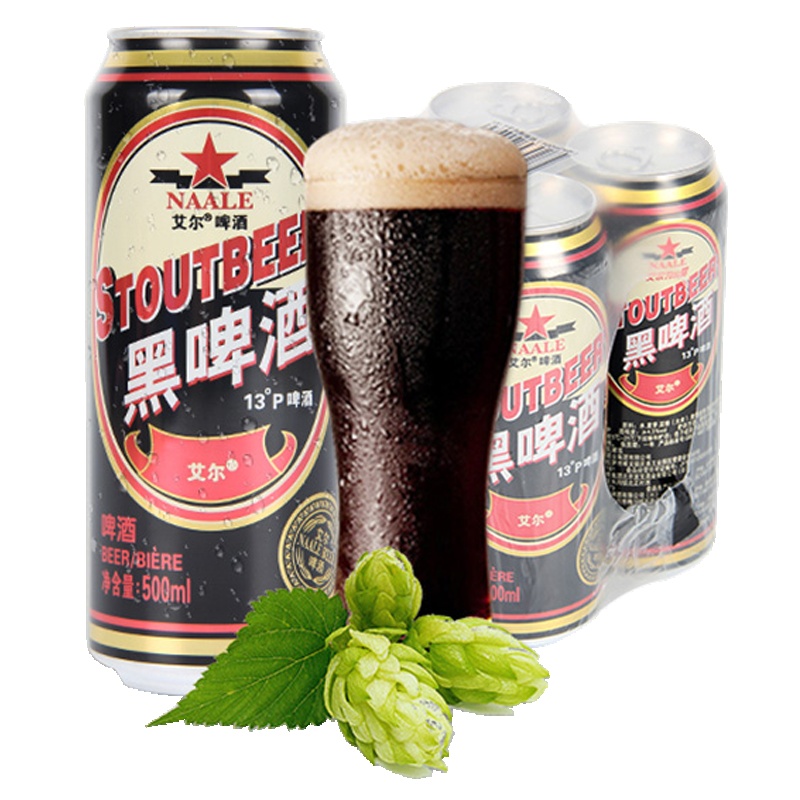 艾尔精酿小麦黑啤啤酒500ml*4听(四连包)
