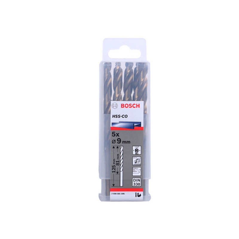 博世(Bosch) 高速钢麻花钻头-含钴5.0 mm HSS-Co (10支装) 货期5-10天