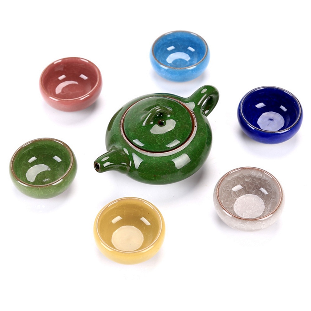 SCP 多彩冰裂茶具7件套SCP-215 家居茶具7件套(价格为单件价格,起订量20套,不足起订量不发货)