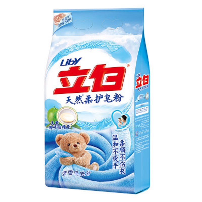 立白 柔顺不伤衣 温和不烫手 天然柔护 皂粉 1.6kg (单位:袋)