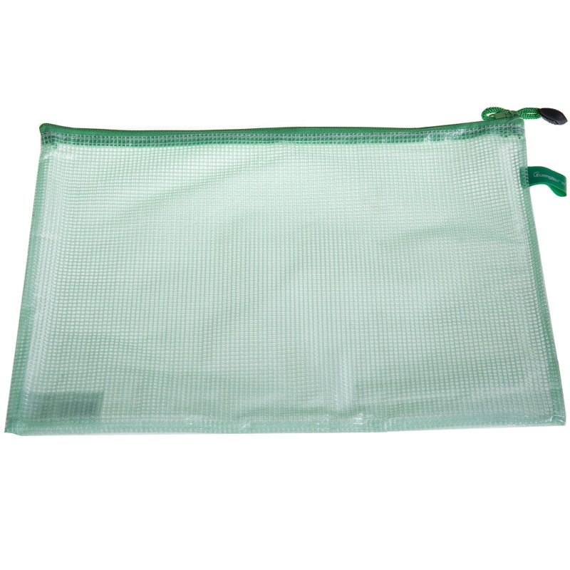 广博 A4 绿色 彩色网格PVC拉链袋 A6112 (单位:只)