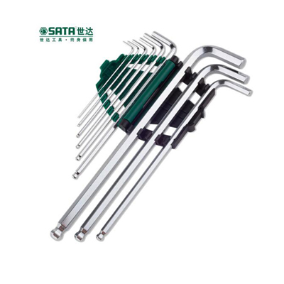 工具库 世达SATA 9件套铬钒钢特长内六角扳手 09103A