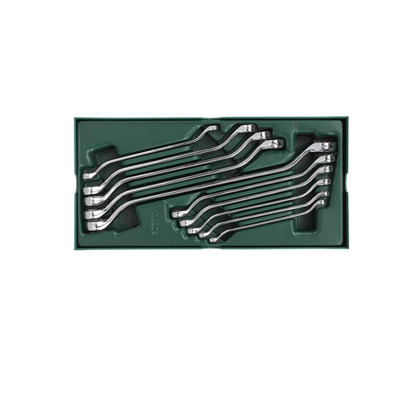 工具库 世达SATA 10件套公制全抛光双梅花扳手工具托组套 09905