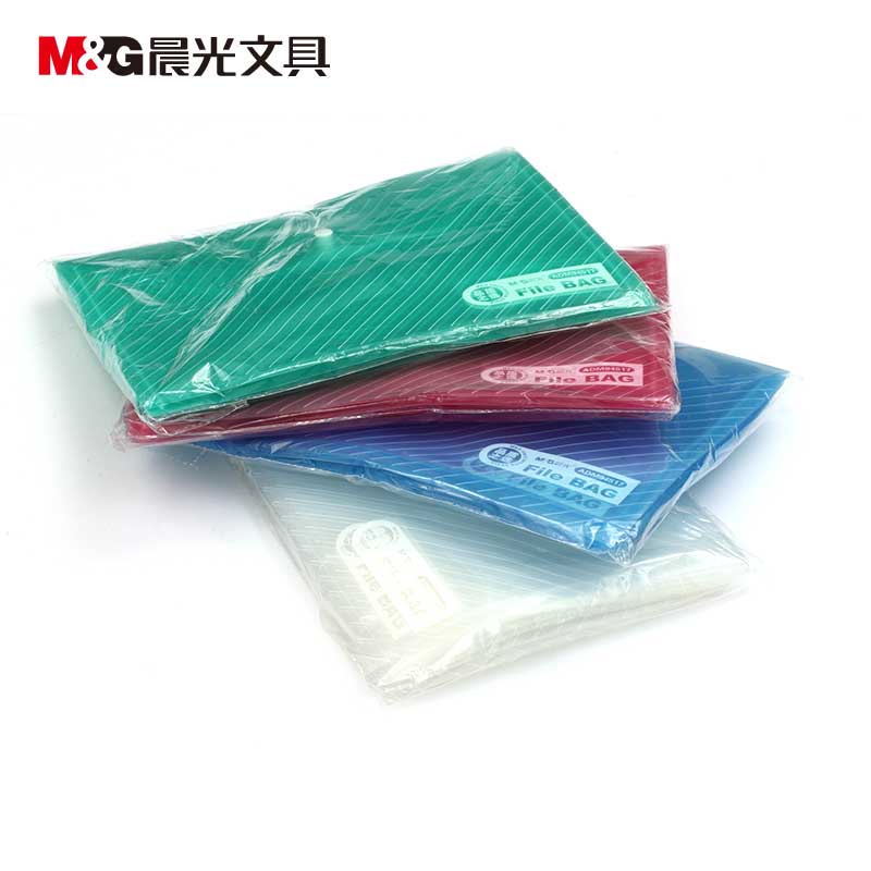 晨光斜纹纽扣袋 ADM94517 蓝/白/红/绿 1*12