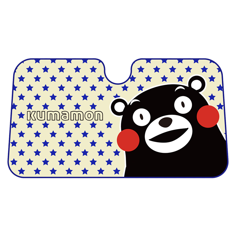 日本正品KUMAMON 熊本熊部长铝箔汽车遮阳挡前挡侧挡防晒隔热垫加大厚
