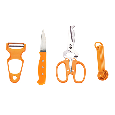 赫曼德(nolte) 好享厨宝四件套 剪刀+水果刀+削皮器+量勺 HM-TZ114