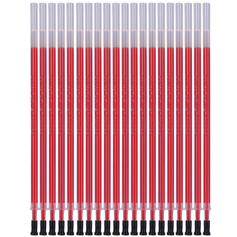 得力（deli）6901中性笔芯0.5mm半针管(红)20支一盒