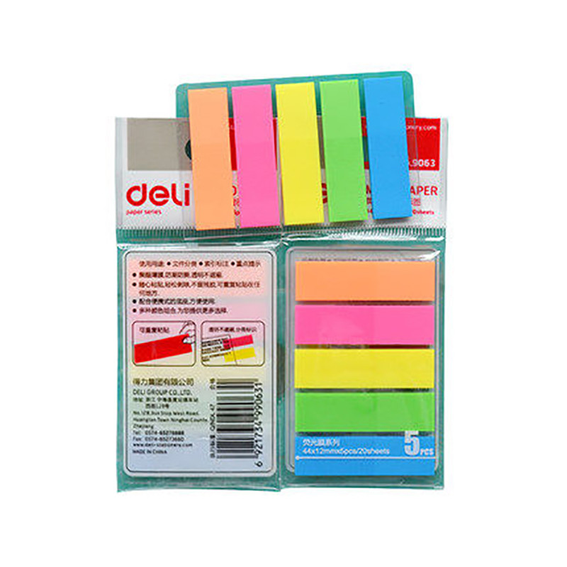 得力(deli)9063 百事帖45*12mm 单本装 颜色随机