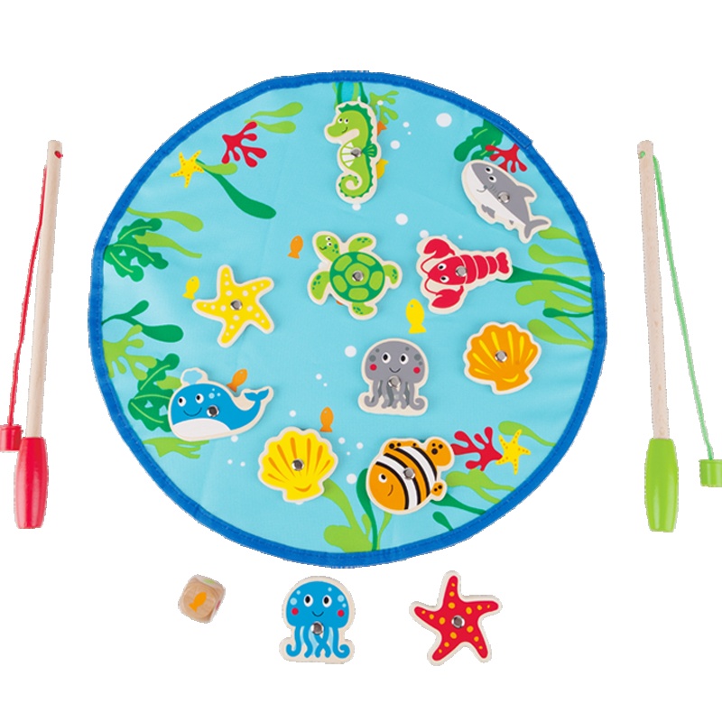 Hape缤纷垂钓乐儿童钓鱼玩具池套装磁性宝宝益智玩具2-6岁男孩女孩玩具