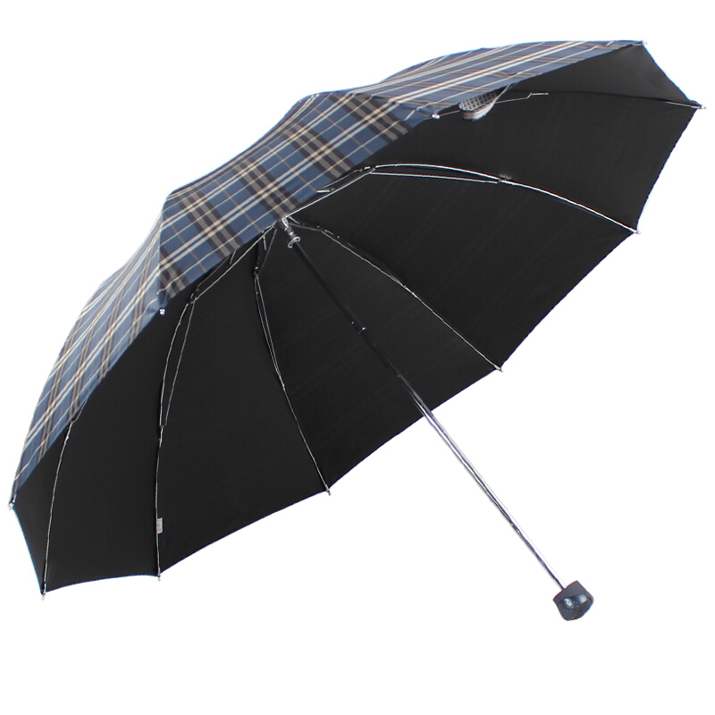 天堂伞 黑胶三折商务晴雨伞太阳伞 深色32315E/31580ELCJ