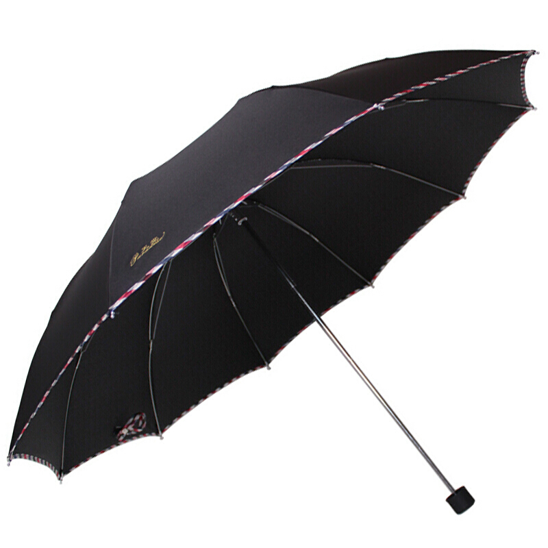 天堂伞 加大加固碰击布三折双人商务晴雨伞 深藏青 3311E