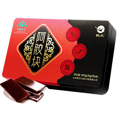 鹤王阿胶块240g铁盒装阿胶块熬制阿胶糕阿胶固元糕
