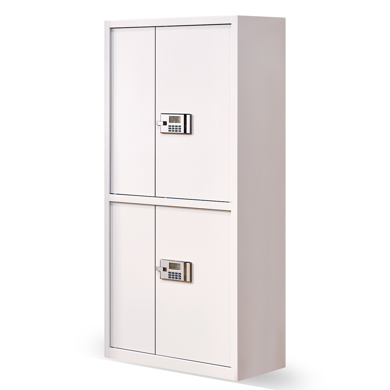 欧宝美电子保密柜档案柜资料柜加厚钢板分体双节大型密码锁钢制办公柜文件柜 灰色