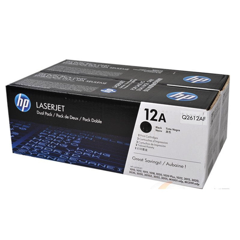 惠普(hp)LaserJet Q2612AF双包硒鼓12A套装(适用 M1005 M1020 M1319 P3015 )