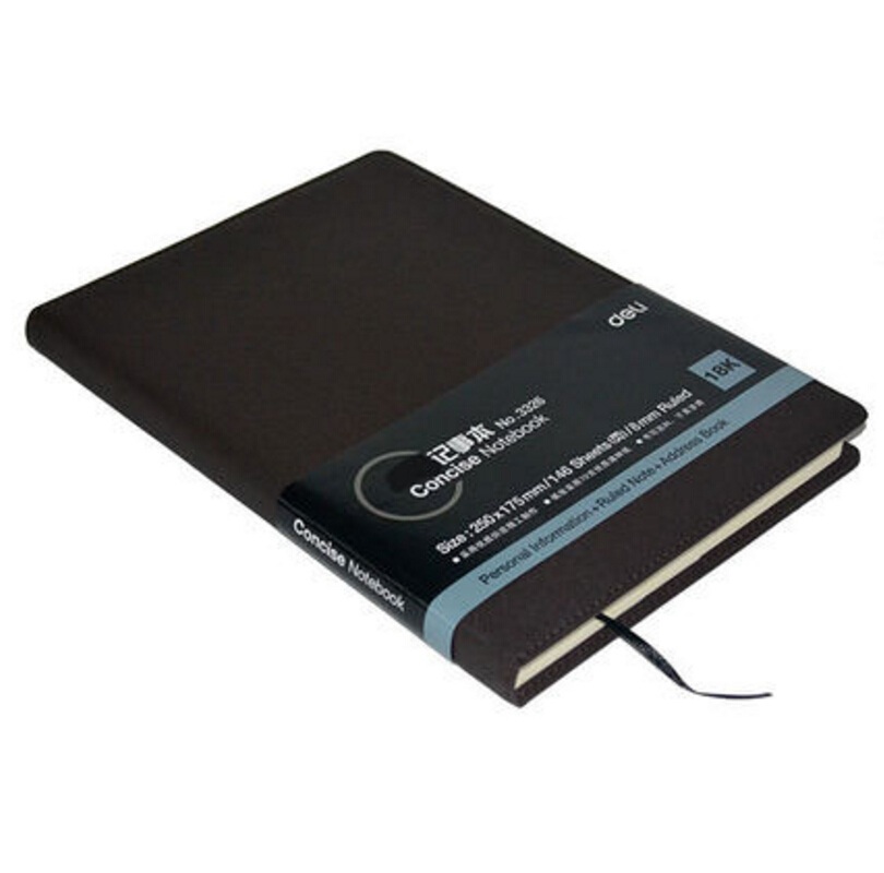 得力(deli)商务高级记事本笔记本子皮面本办公会议日记本16K/160张3326